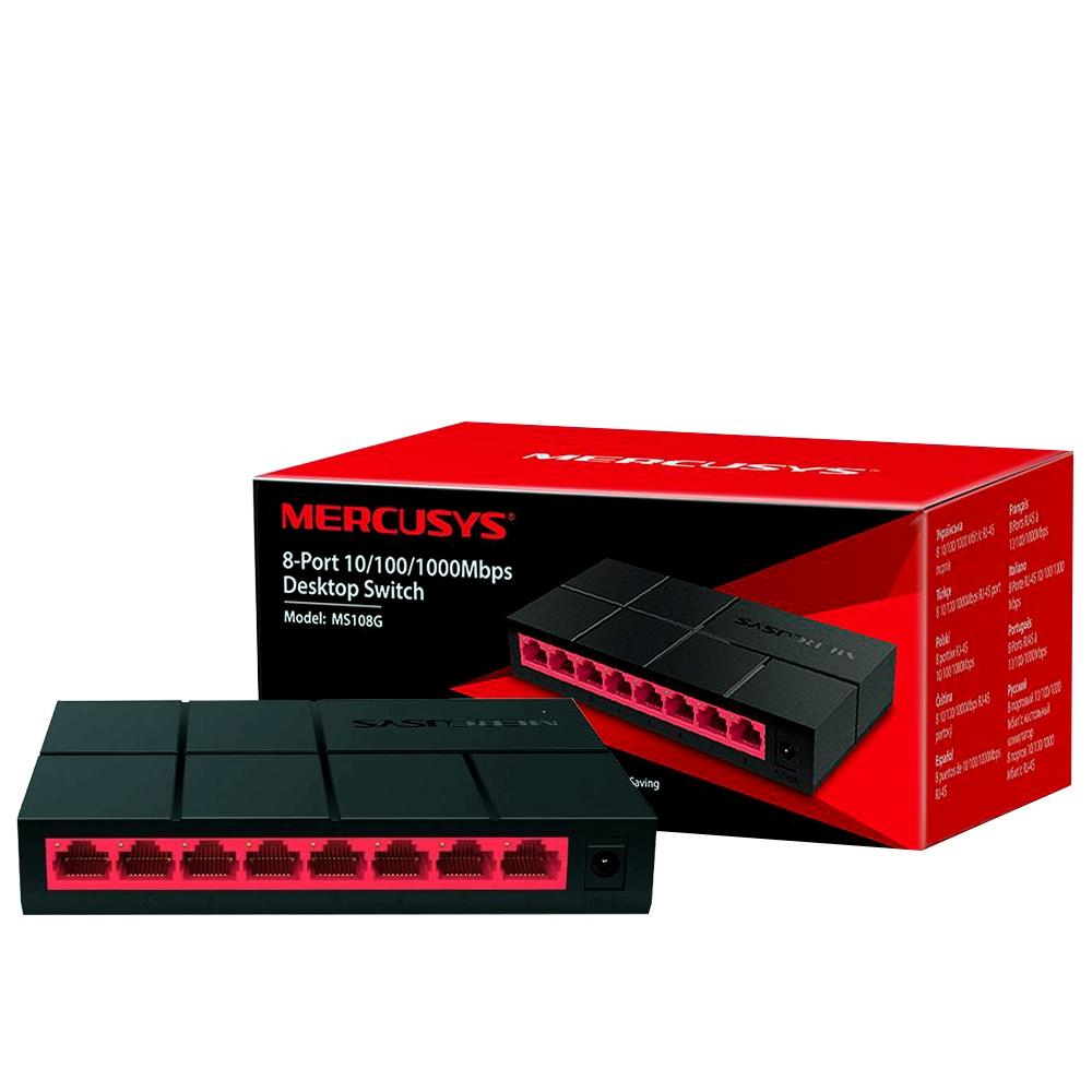 Switch Mercusys Gigabit, 8 Portas 10/100/1000Mbps - MS108G