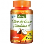 Tiaraju Óleo de coco + Vitamina E contém 60 + 10 cápsulas
