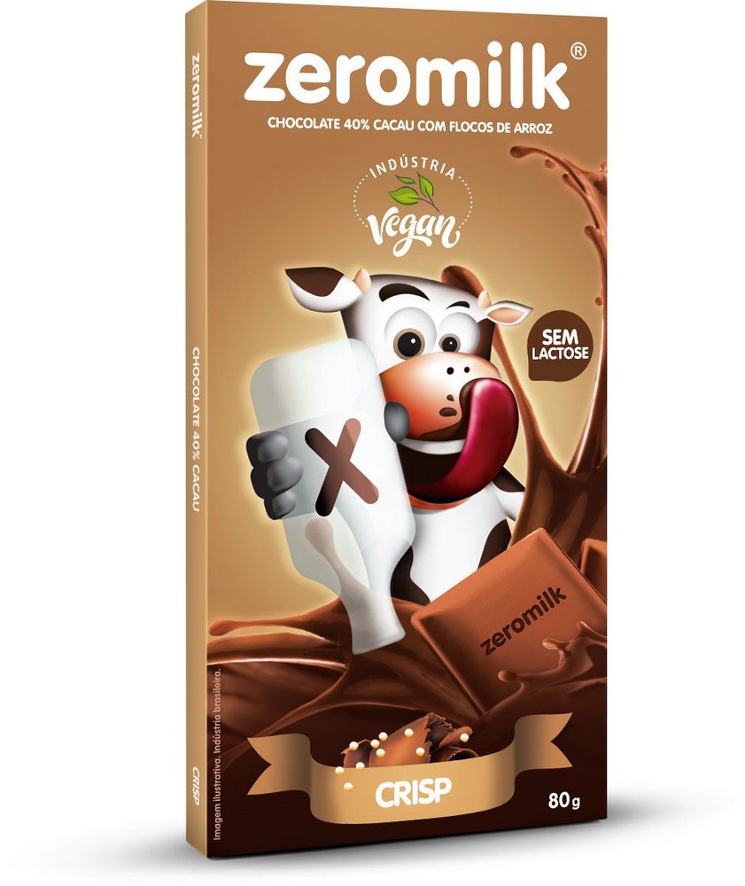 Zeromilk chocolate 40% cacau crisp 80g