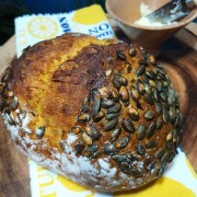 Pão Artesanal de Abóbora - Fermentação Natural