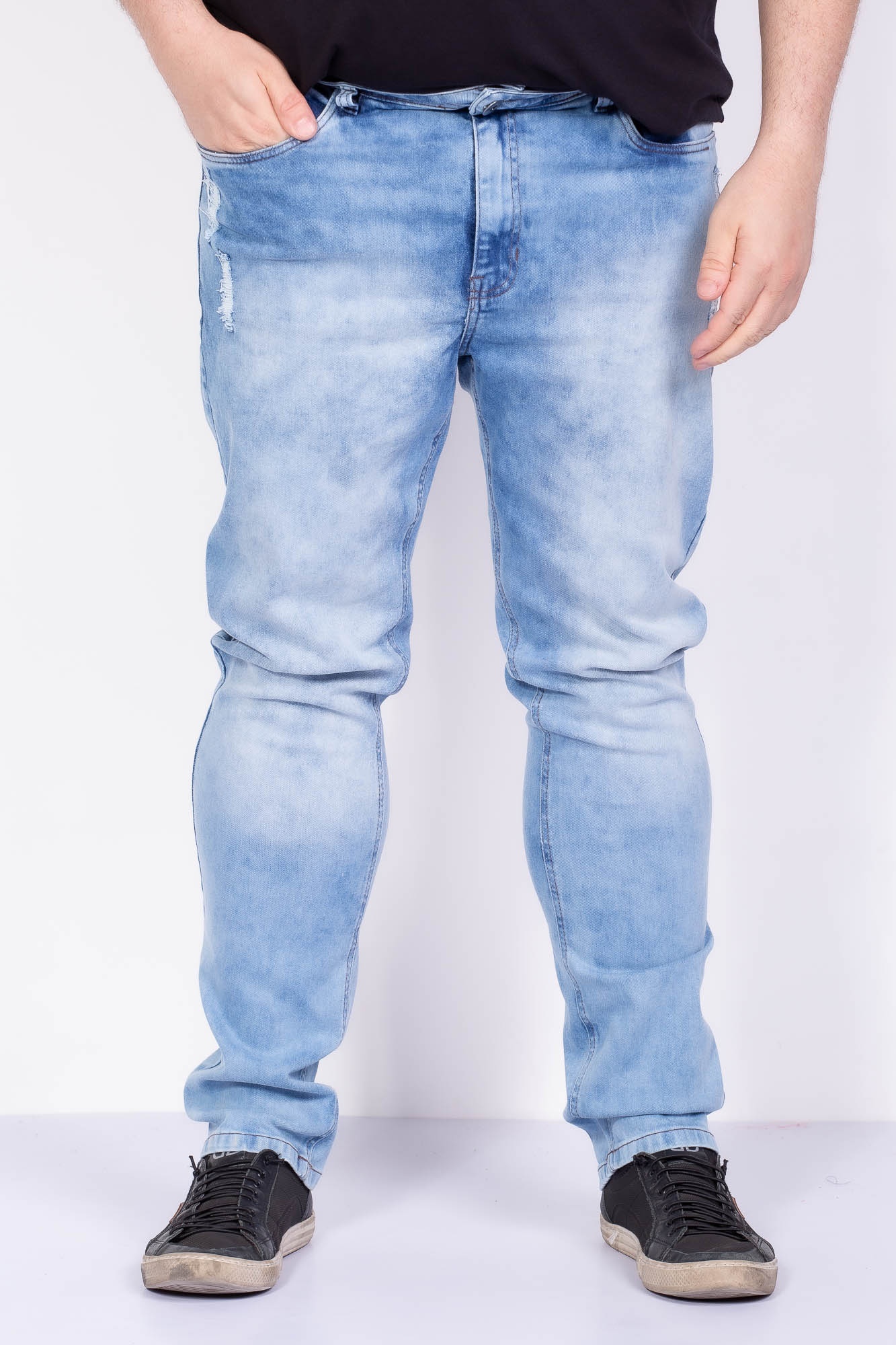 Calça jeans low blue plus size