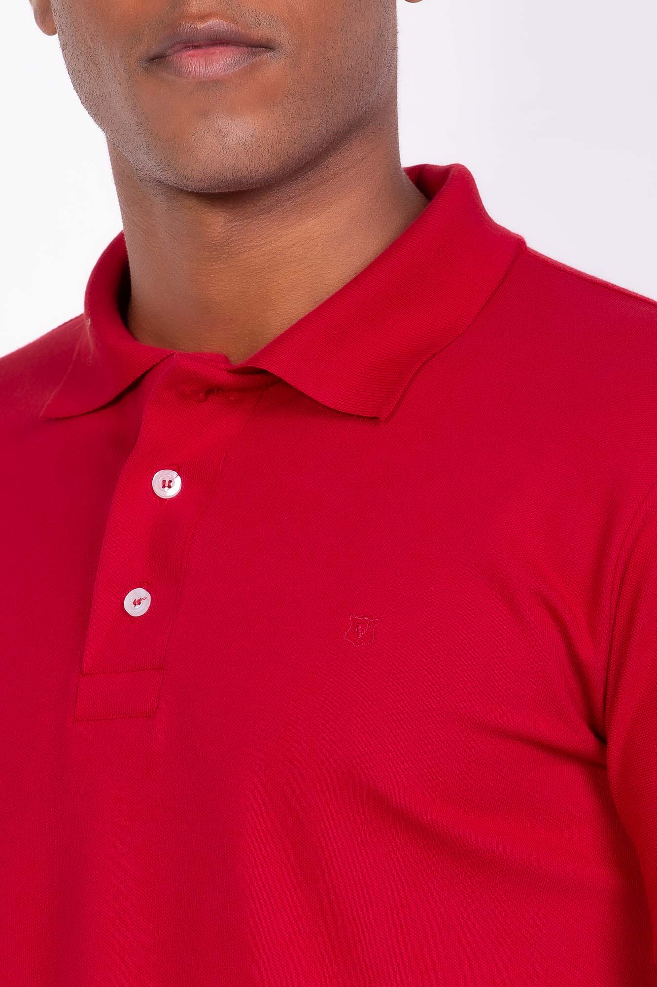 Camisa Polo Piquet Confort Básica vermelha