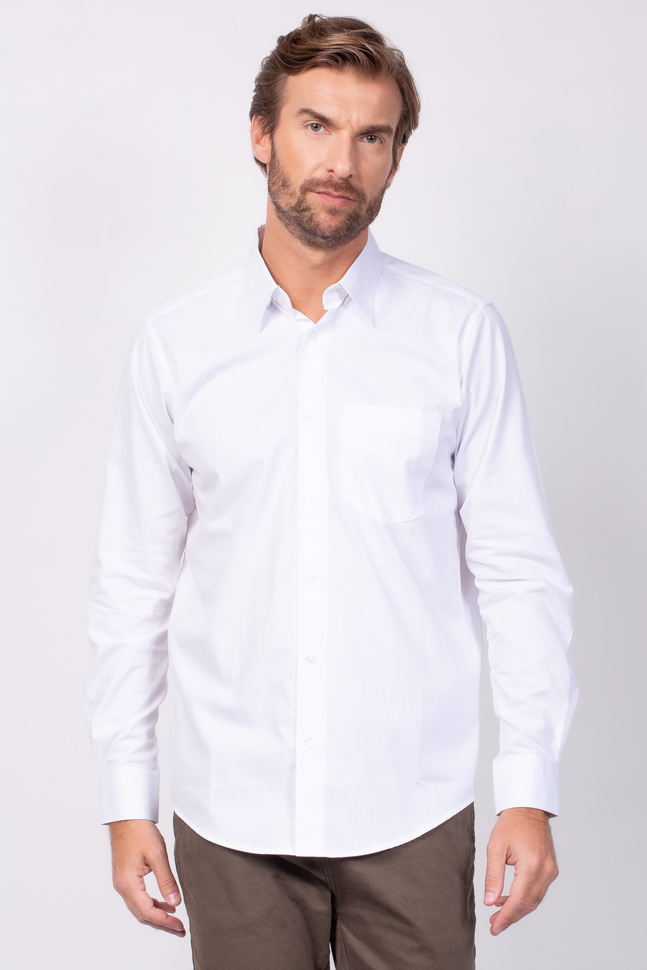 Camisa Social Manga Longa Tradicional 100% algodão Branca