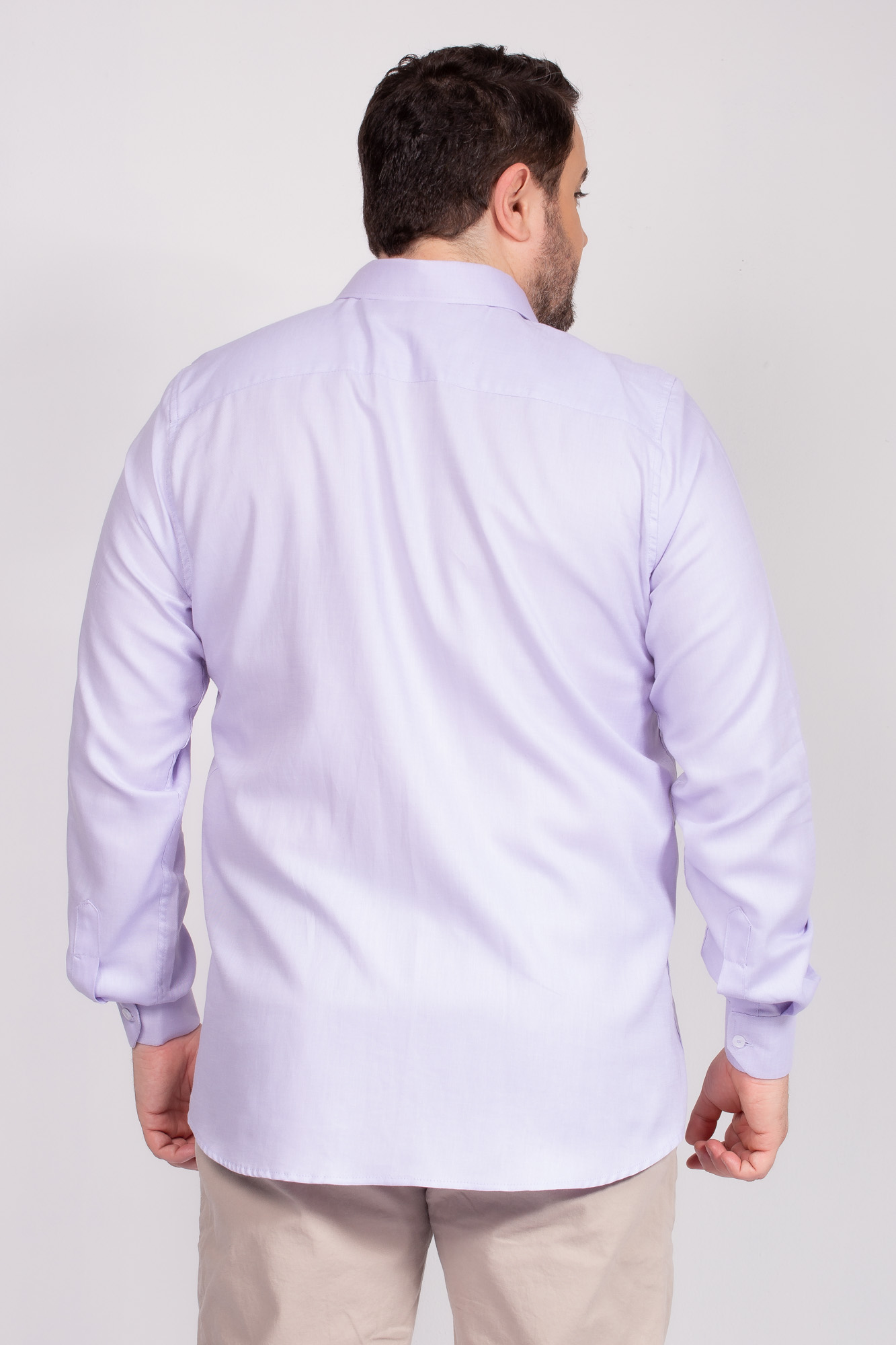 Camisa Social Oxfordine Lilás Plus size