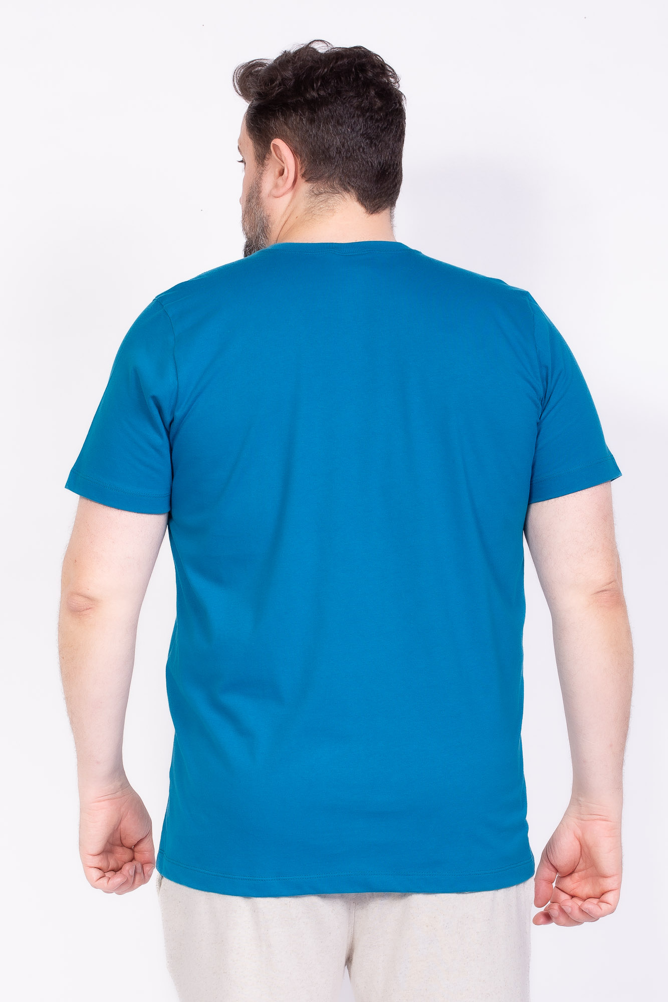 Camiseta Básica 100% algodão azul esmeralda Plus size