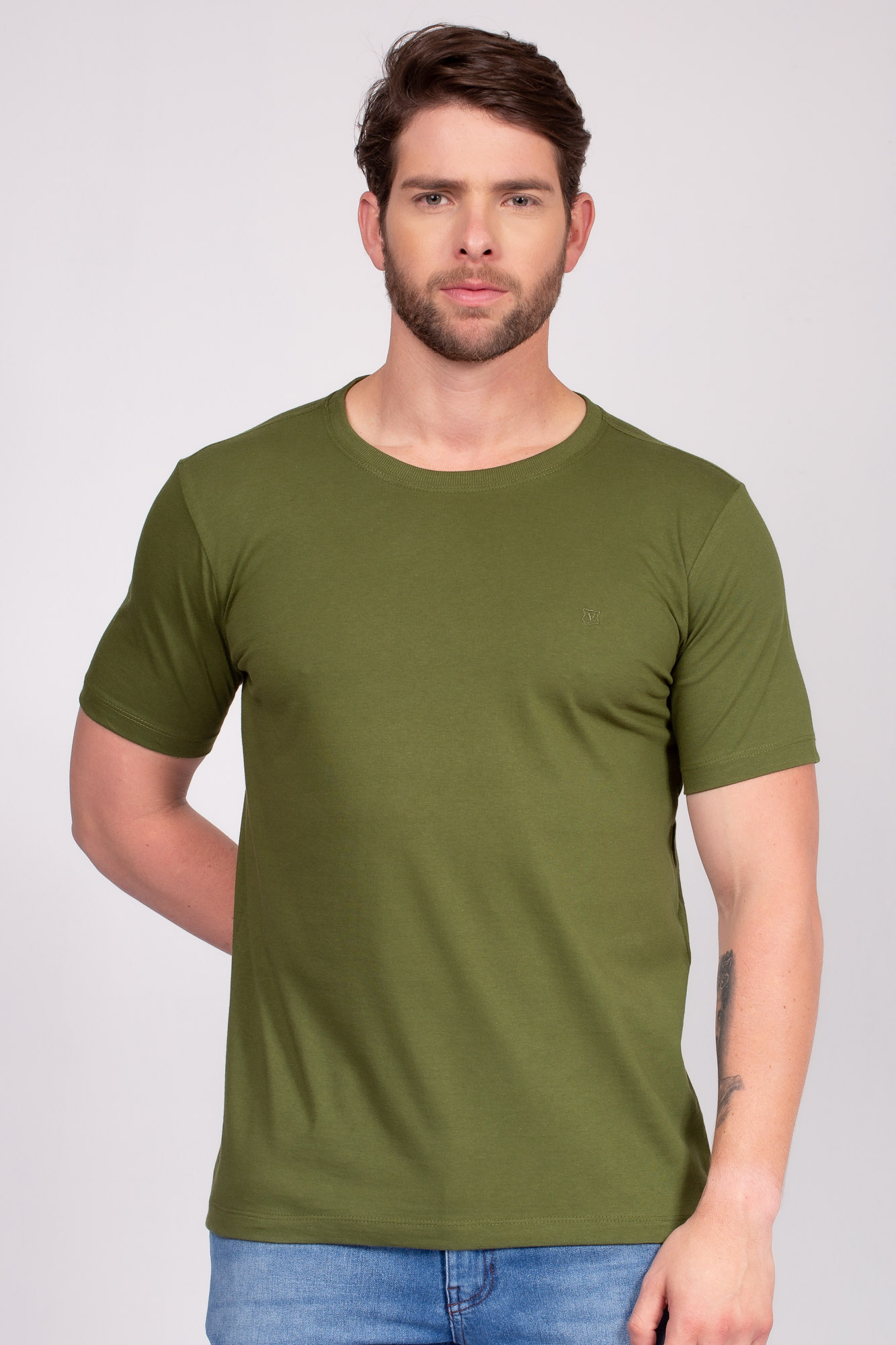 Camiseta Básica 100% algodão Verde Militar
