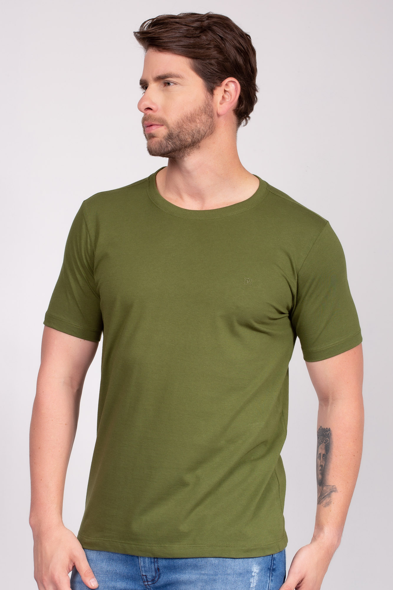 Camiseta Básica 100% algodão Verde Militar