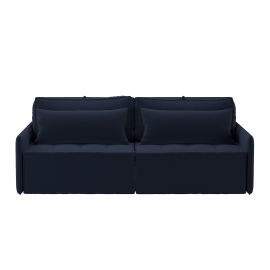 Sofá Boss 200 cm Retrátil e Reclinável Sem Caixa | Linho Azul Marinho