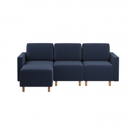 Sofá Modular Adapt 230 cm com Chaise Esquerda | Linho Azul Marinho