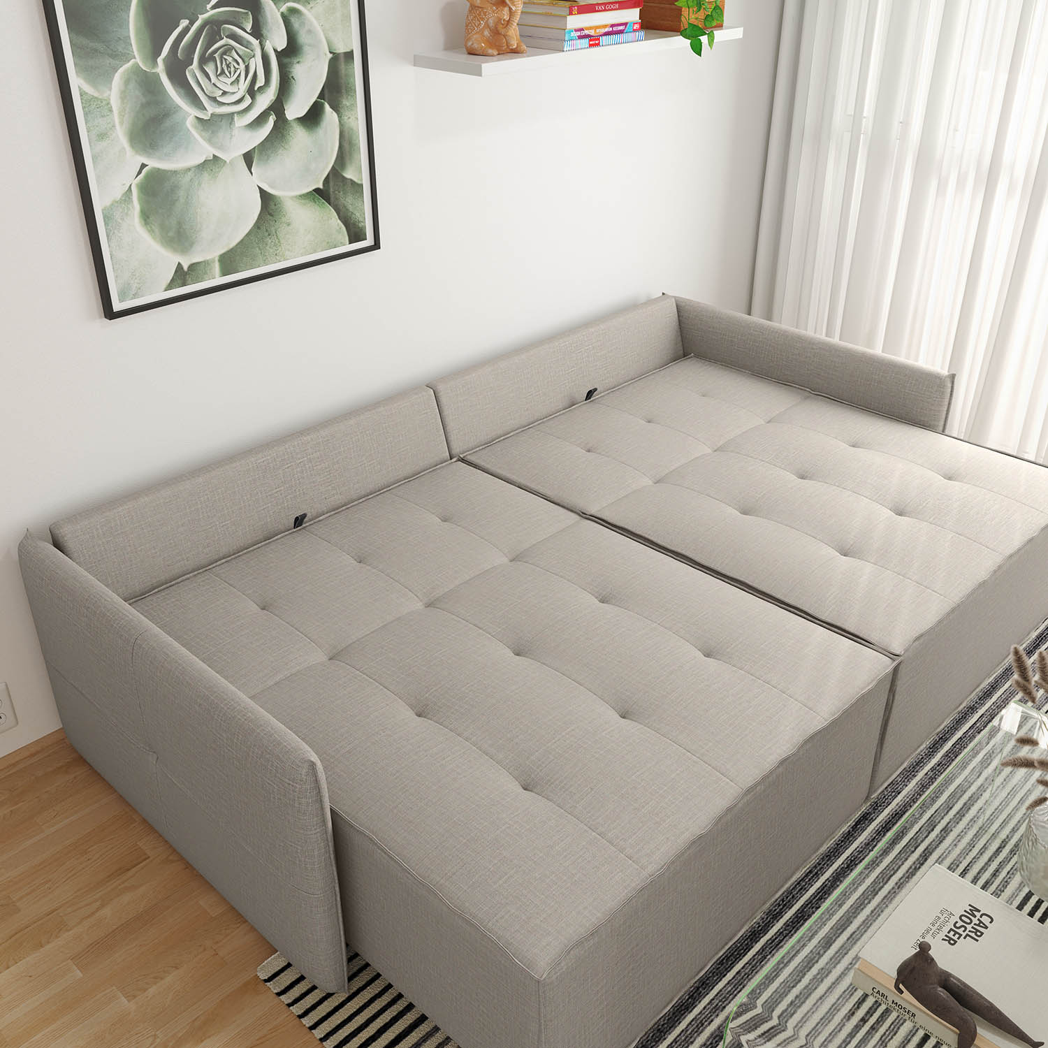Sofá Boss 180 cm Retrátil e Reclinável Sem Caixa | Linho Cru