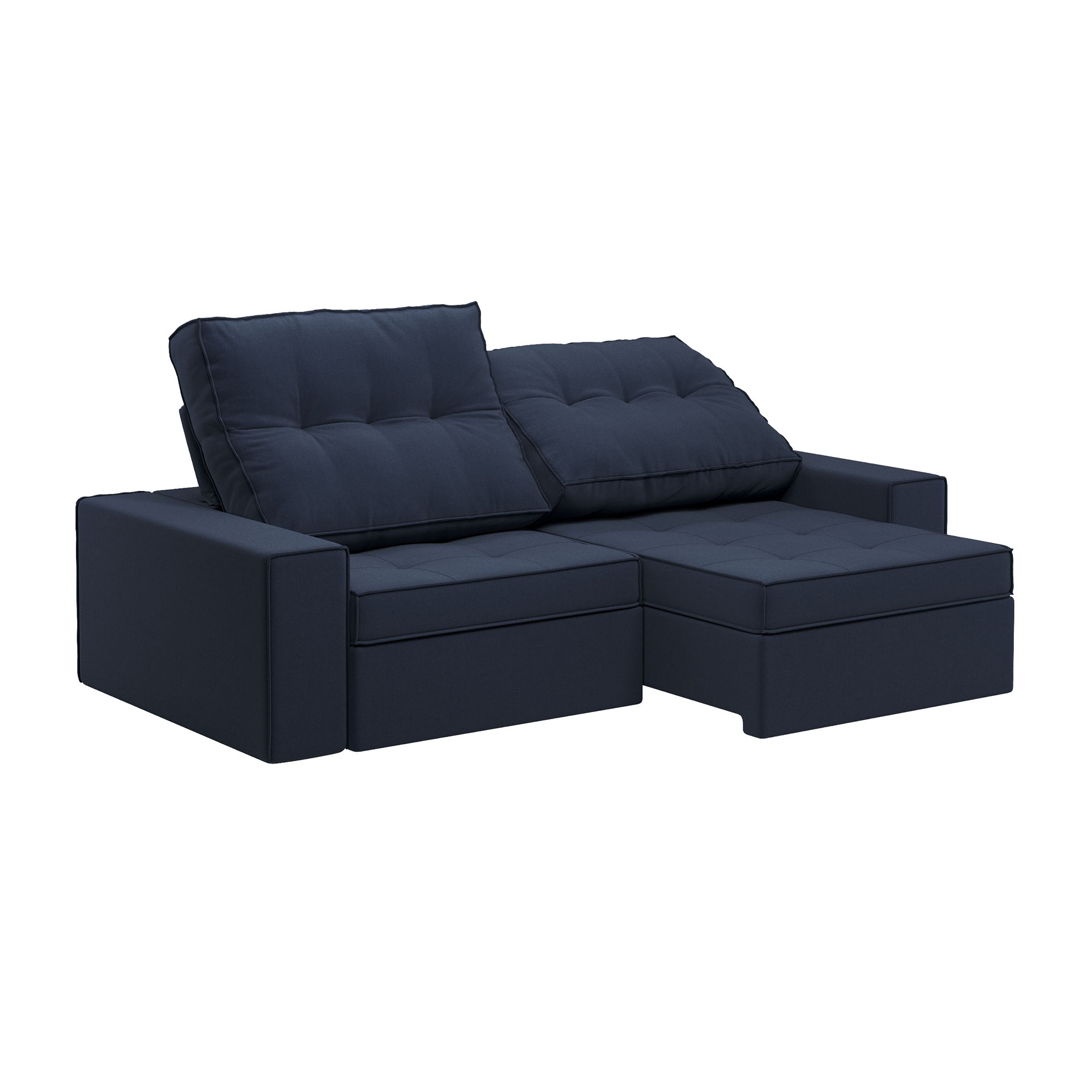 Sofá Cozy 290 cm Retrátil e Reclinável | Linho Azul Marinho