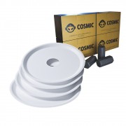 kit Carvão de Coco 1kg Longa Duração e 04 Prato Branco  em Alumínio - Cosmic