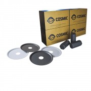 kit Carvão de Coco 1kg Longa Duração e 04 Prato Branco/Preto  em Alumínio - Cosmic