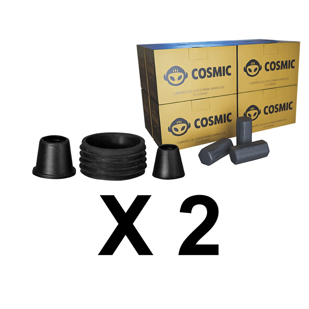 Kit 02 Borrachas de Vedação para Stem e Carvão de Coco 2kg - Cosmic