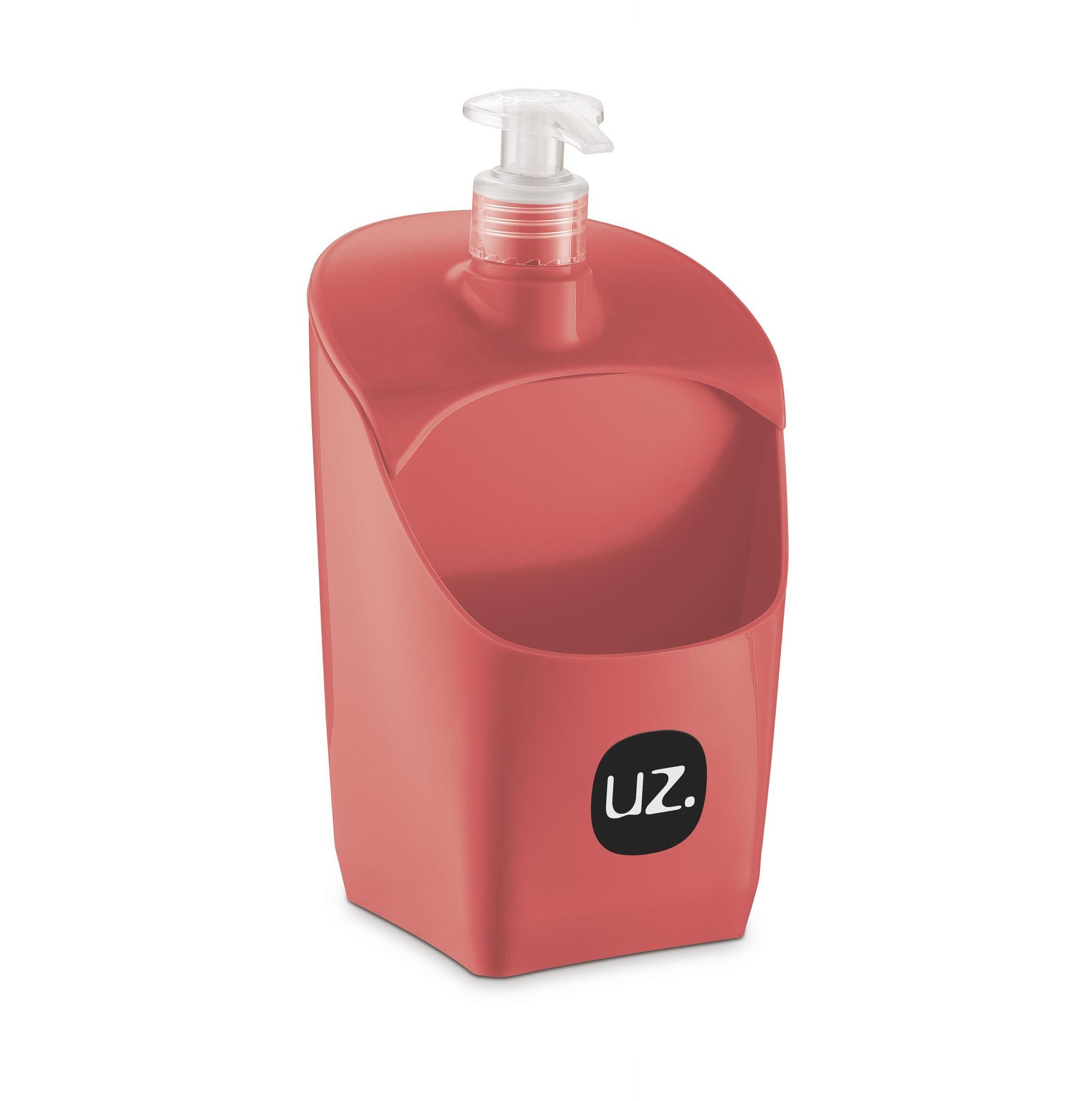 Porta Detergente Com Suporte Para Esponja Plástico UZ Coral