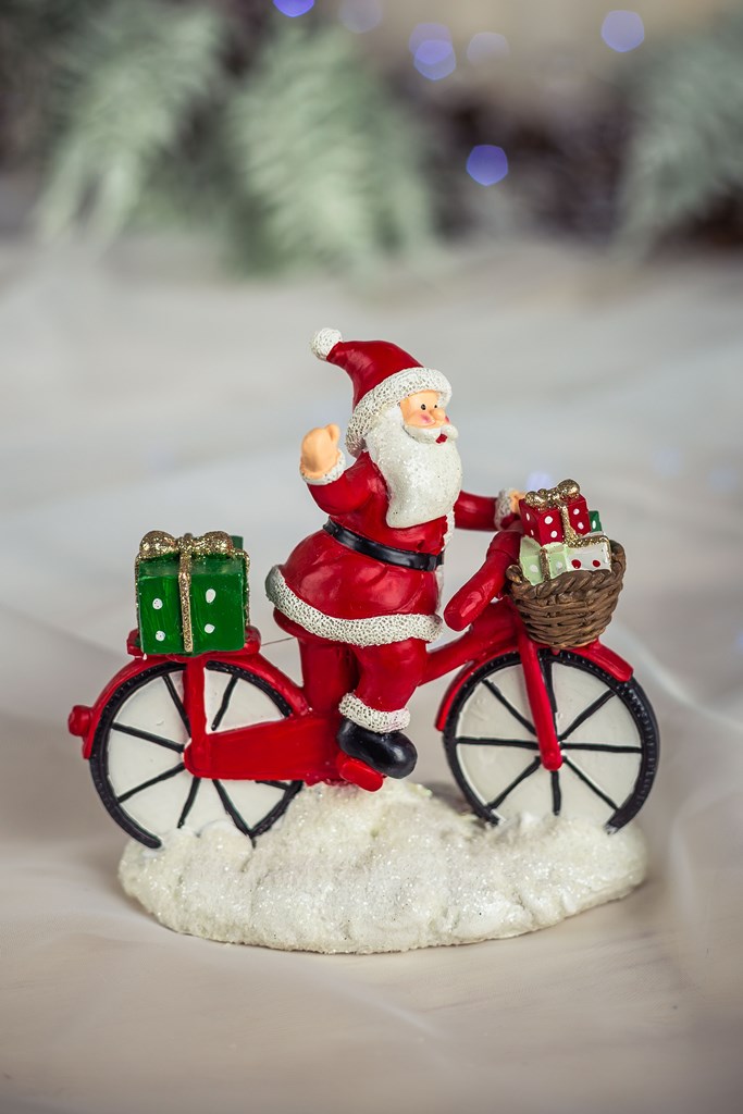 Papai Noel Ciclista Decorativo