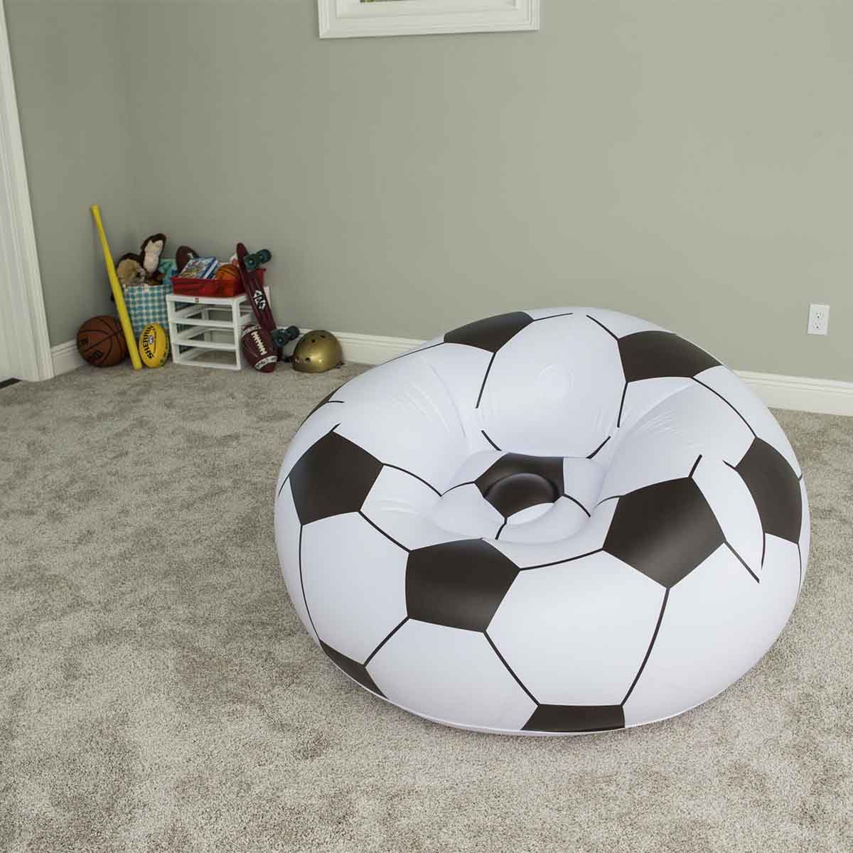 Cadeira inflável puff Bola de Futebol 1,14m x 1,12m x 66cm