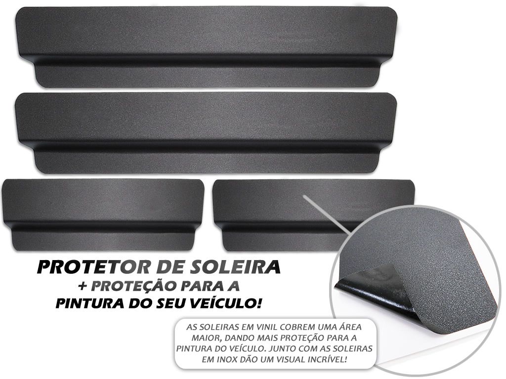 Soleiras Alto Relevo Aço Inox Com Vinil + chaveiro Onix 2013 a 2019