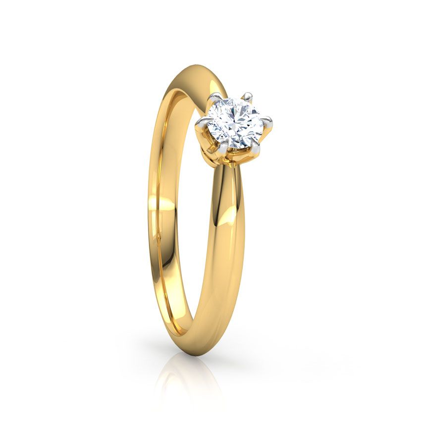 Anel de noivado em ouro 18k  com 15 pontos de diamantes -  CÓDIGO 078A
