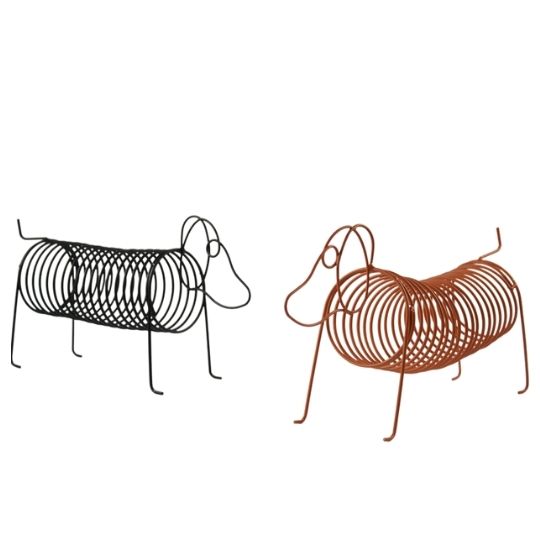 Escultura Decorativa Cachorro Metal Laranja G