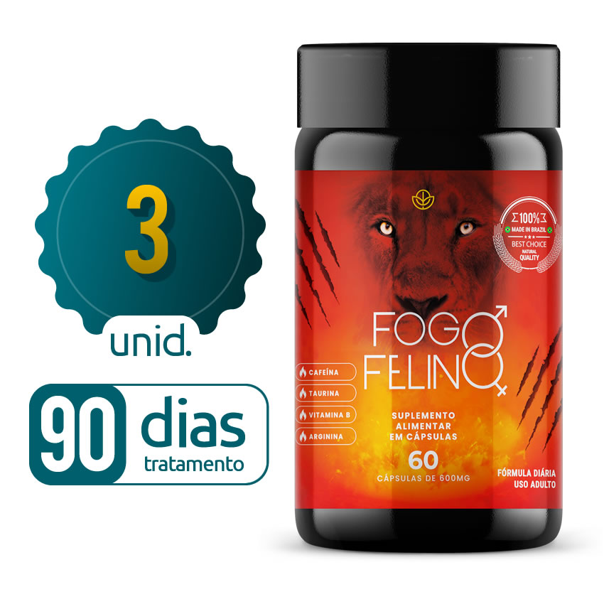Fogo Felino - 03 Frascos - 90 dias de tratamento - Black Friday