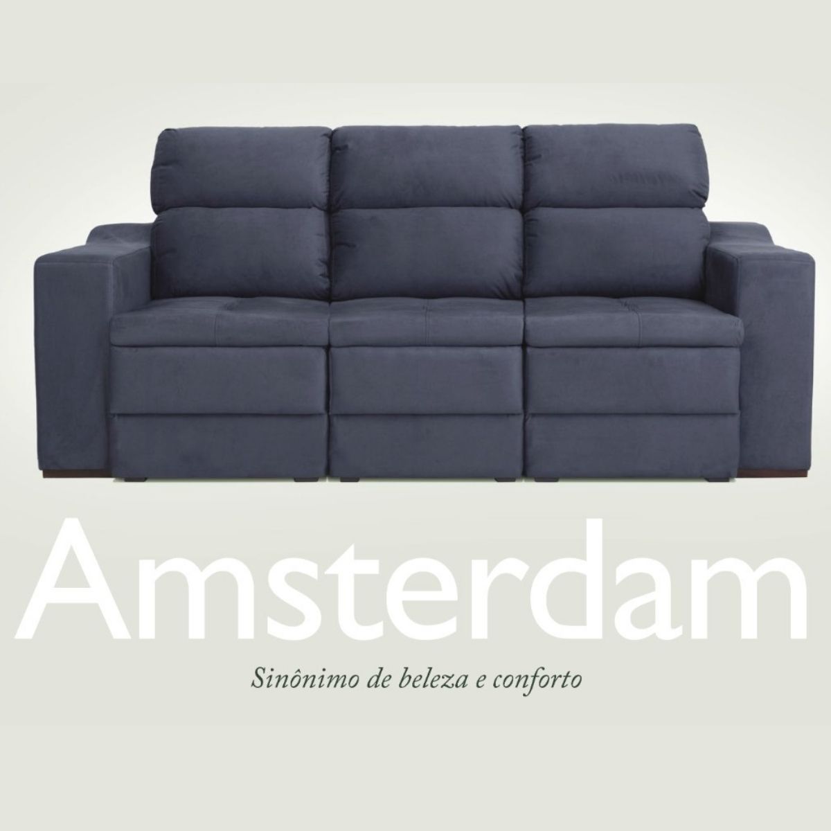 Sofá Retrátil e Reclinável Amsterdam 1,50m Tecido Suede Prince Linha 1