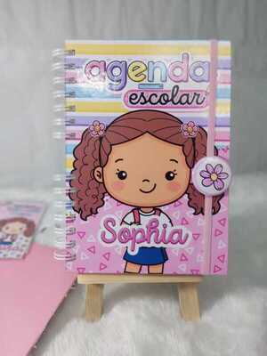 Agenda escolar menina + Chaveiro