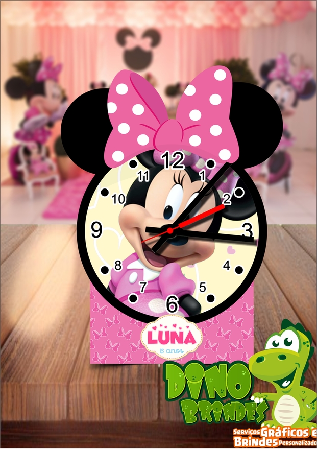 Relógio de mesa Minnie Rosa