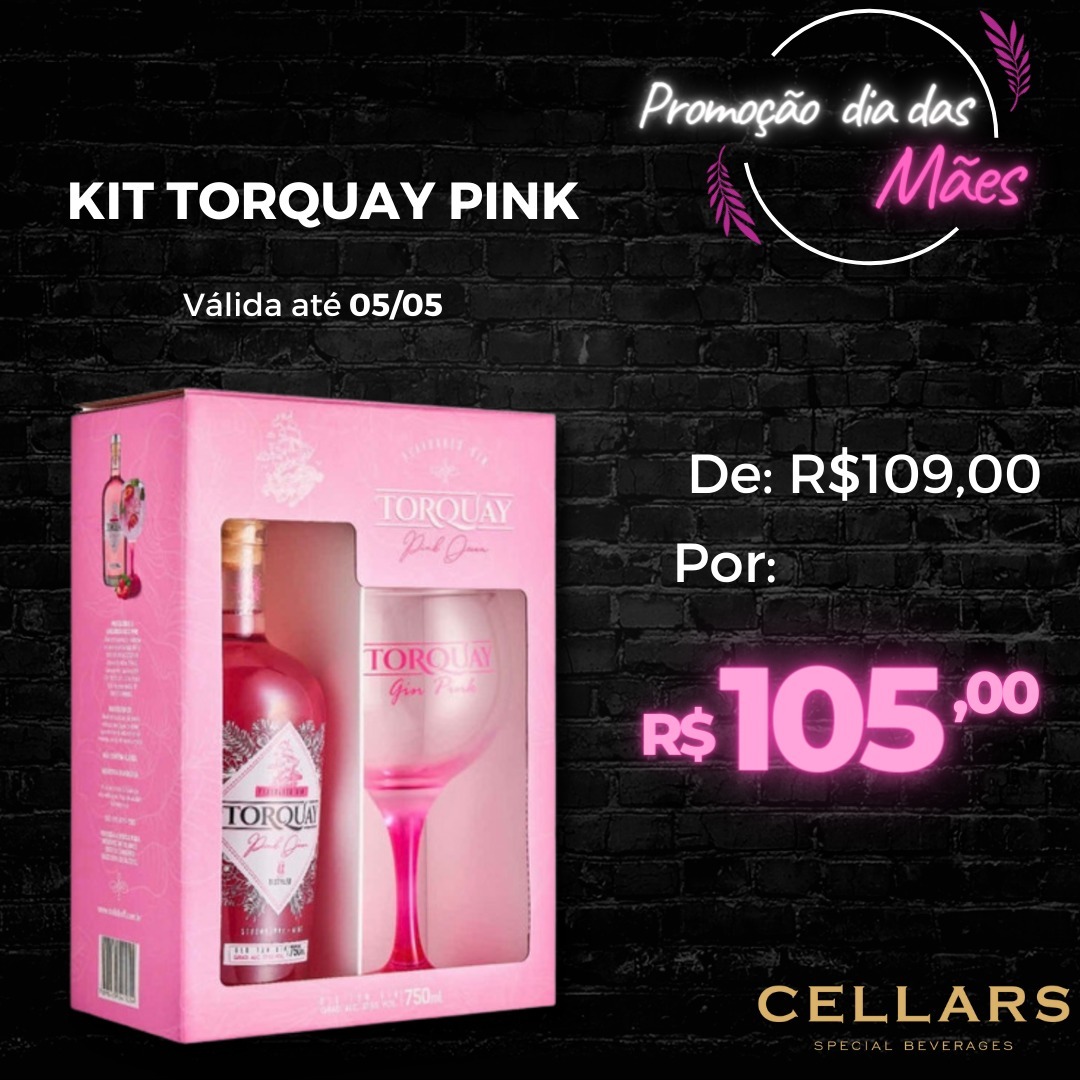 Kit Gin Torquay PINK 750ml + Taça Pink