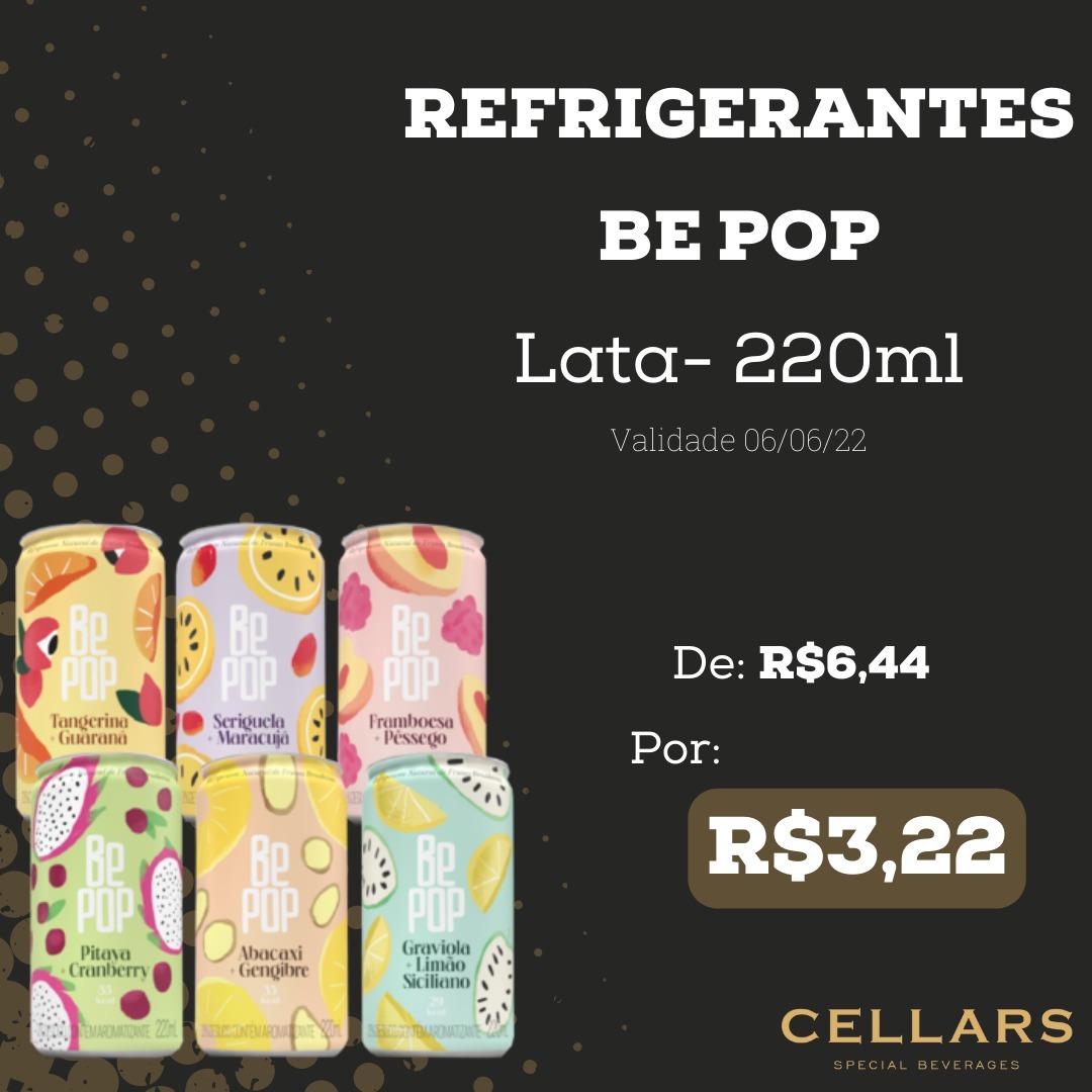 Refrigerante Be Pop Framboesa + Pêssego 220ml