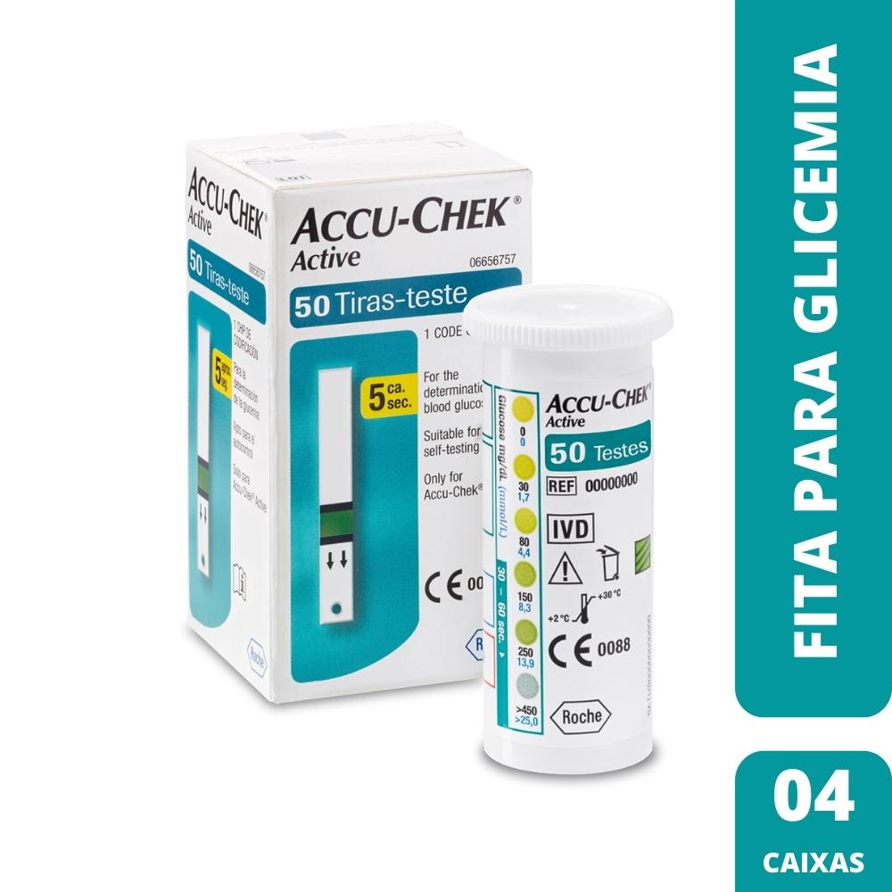 FITAS DE GLICEMIA ACCU CHECK ACTIVE (04 CAIXAS) - ROCHE