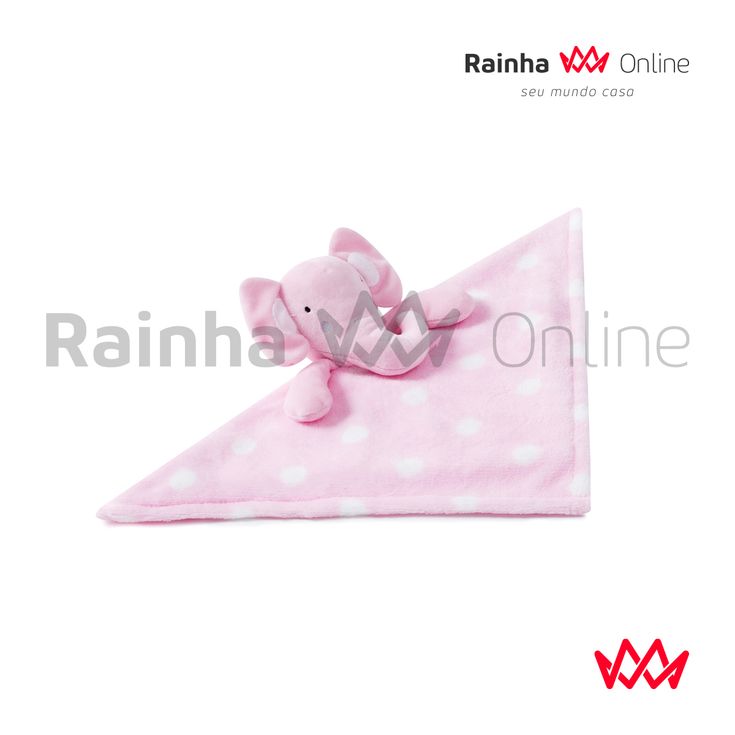 Manta Cobertor Premium Soft Bebê Infantil 36 x 36 cm Com Bichinho Elefantinho Rosa Baby Inverno Recem Nascido