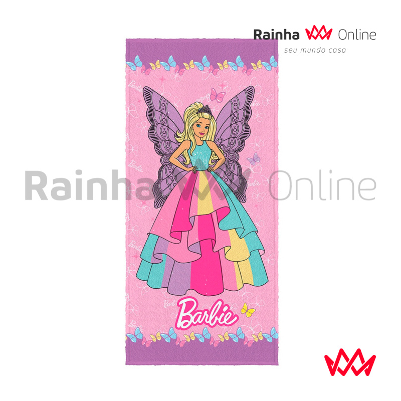Toalha de Banho Infantil Barbie Reino Mágico Fada
