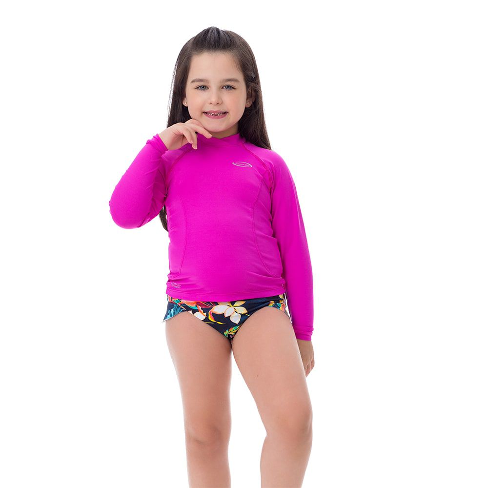 Camisa UV Feminina Infantil  +50 Lisa Rosa