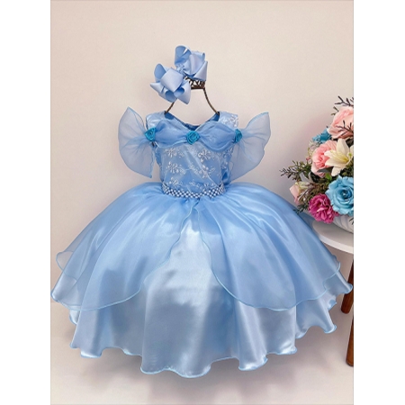 Vestido Infantil Frozen / Cinderela Super Luxo