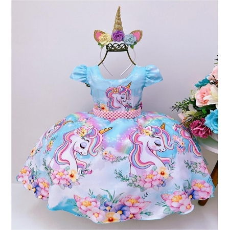 Vestido Infantil Temático Unicornio