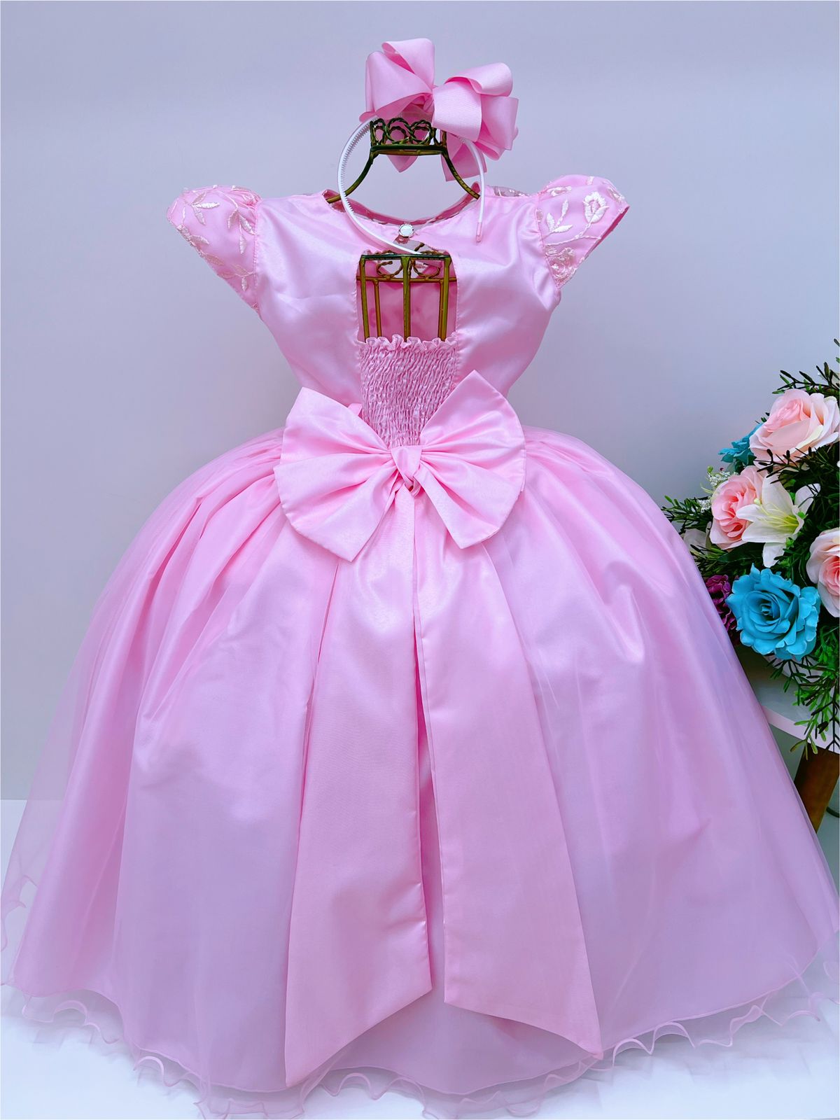 Vestido Infantil Formatura Rosa Bebê