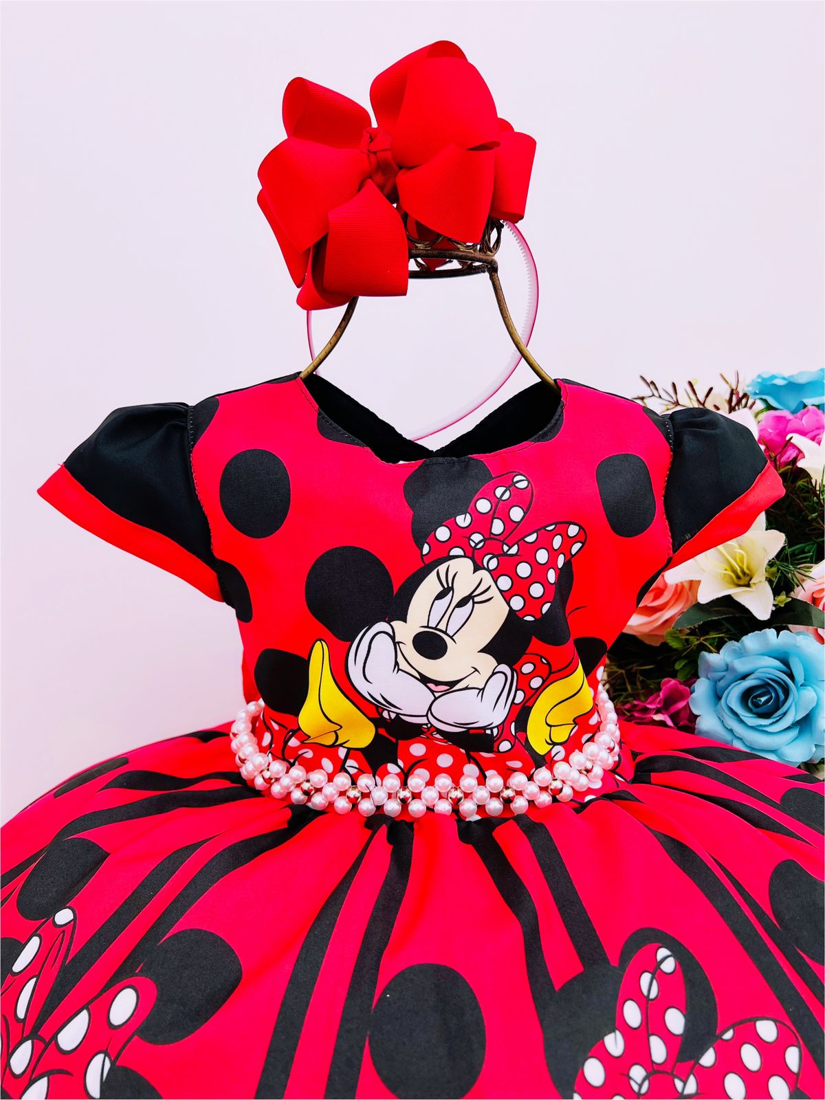 Vestido Infantil Vermelho Minnie
