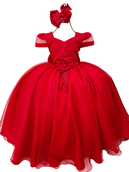 Vestido Infantil Vermelho Super Luxo