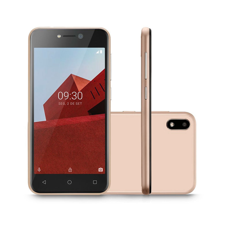 Celular Smartphone Multi e 3g 32gb Tela 5.0 Android 8.1 Dual Câmera 5mp+5mp P9129 Dourado
