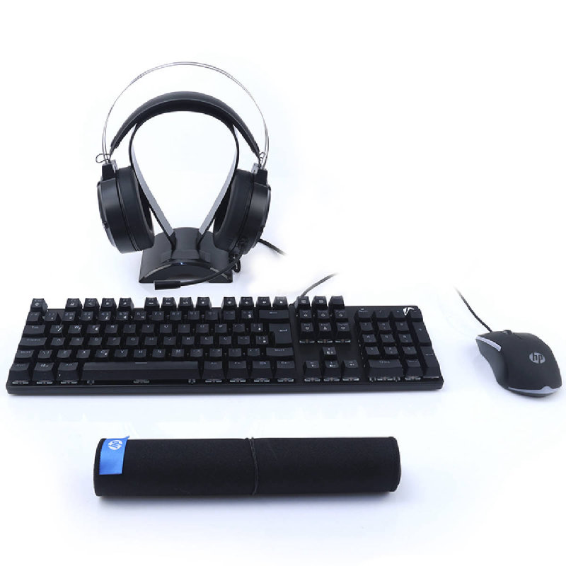 Kit Gamer Pro 4 Em 1 Teclado Mecânico + Mouse + Headset + Mouse Pad Gm3000 Preto