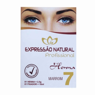 Henna 2,5g + Fixador 10ml Expressão Natural Marrom