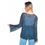 Blusa tricot rendado - Azul