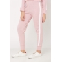Conjunto de Tricot calça jogger e blusa manga longa de faixa lateral - Rosa