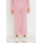 Conjunto de tricot calça pantalona e blusa manga longa - Rosa