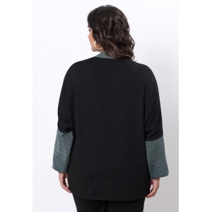 Conjunto de tricot Ralm Calça jogger e blusa bicolor - Preto