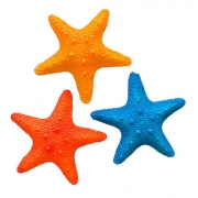 Estrelas Marinhas Trio Coloridas Casa De Praia Resina 22cm