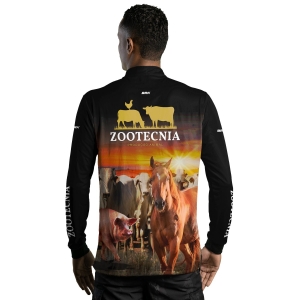 Camisa Agro BRK Preta Zootecnia Produção Animal com UV50 +