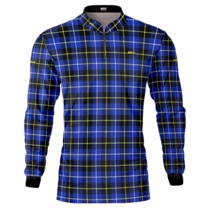 Camisa Country BRK Masculina Xadrez Azul com UV50 +