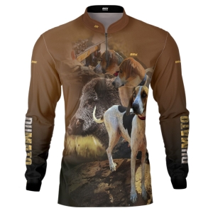 Camisa de Caça BRK Dumato Javali Foxhound Marrom com UV50 +